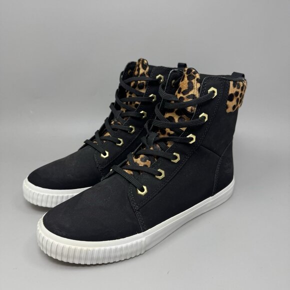 Timberland A2F1P Skyla Bay Boots Women Size 9 Black Leopard Nubuck Sneaker - Picture 3 of 9
